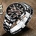 Men's Watches Luxury Diamonds Sports Casual Dress Business Watch Quartz Analog Waterproof Chronograph Date Wristwatch Stainless Steel Band Black Color