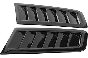 Aramox Universal Car Hood Air Vents, 2-Piece RS MK2 Style Bonnet Vents, Glossy Black Exterior Parts