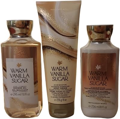 Bath & Body Works Warm Vanilla Sugar Gift Set Shower Gel Body Cream Mist