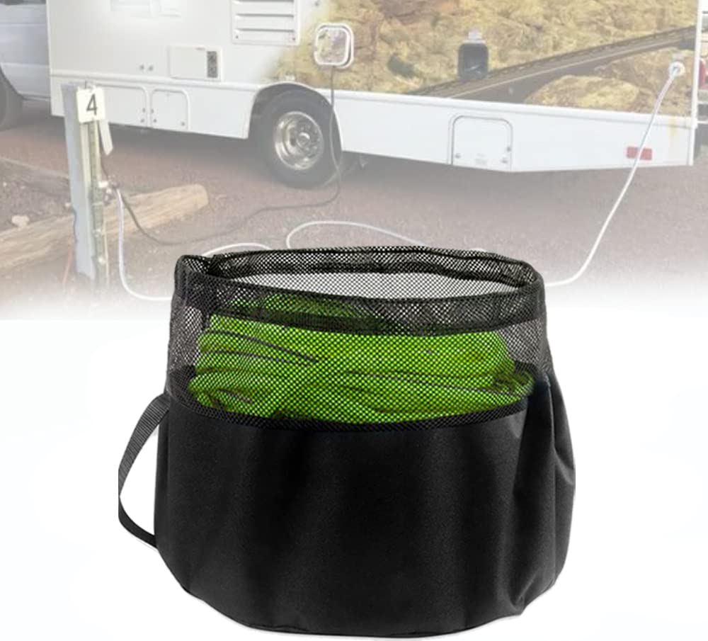 COOSOO RV Hose Storage Bags, Waterproof, Breathable Mesh, Fits Up to 100ft Hoses, Black, 1 Pack