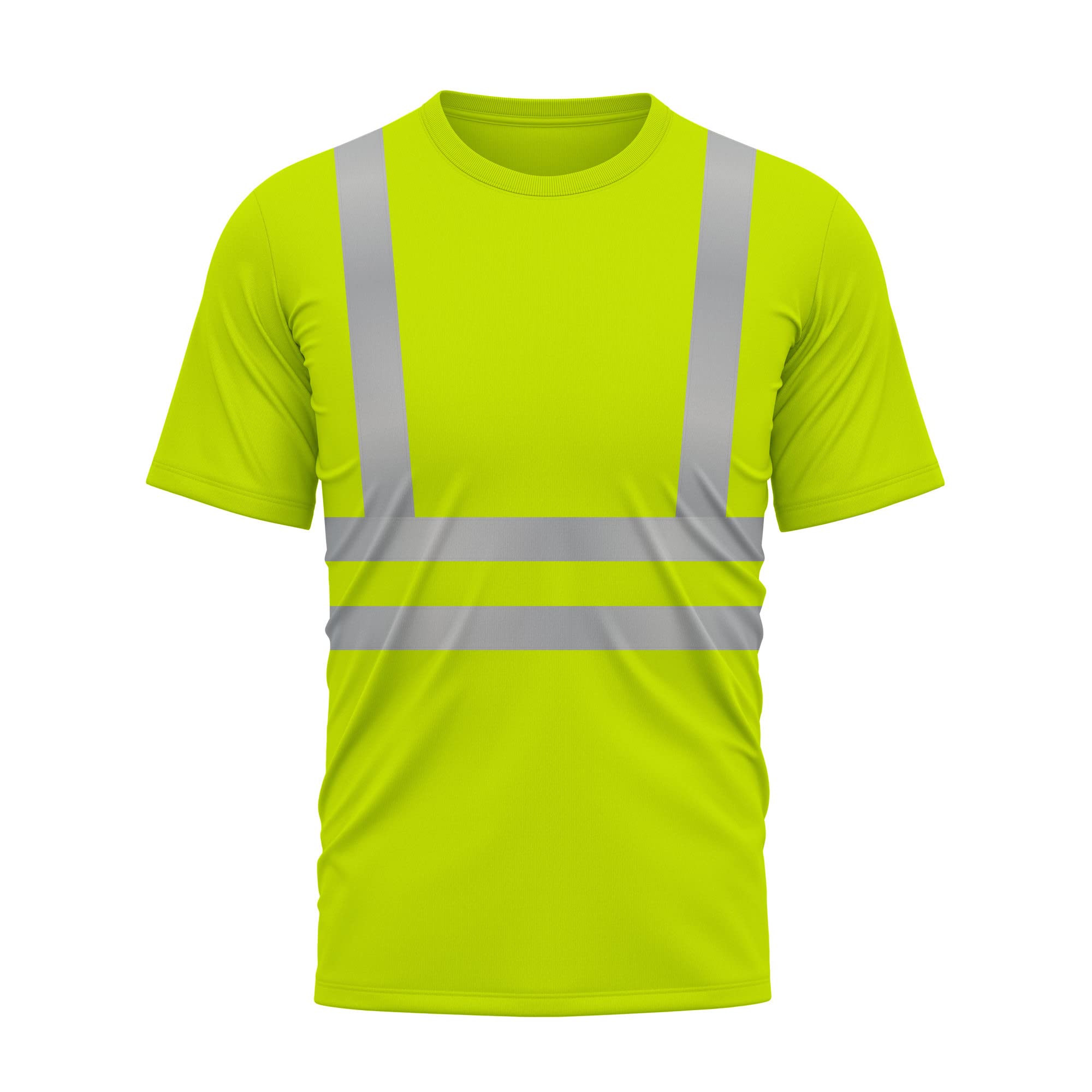 mymixtrendz Hi Viz Vis High Visibility Dri Fit Short Sleeves T Shirts Reflective Tape Safety Hi Vis Round Crew Neck Security Work Breathable Workwear Tops