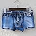 L'ASHER Mens Sexy Cool Denim Printed Low Rise Underwear Boxer Briefs Pants (US M/Asia Tag XL, Dark Blue #1)
