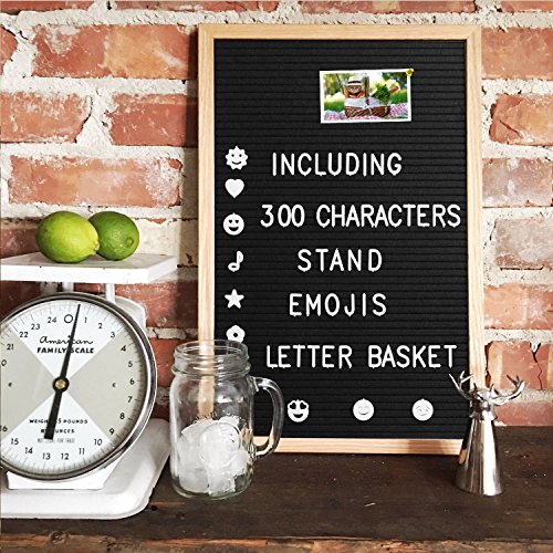 image for Innocheer 12 x 16 Inch Black Felt Letter Boards with 340 Letters, Chan