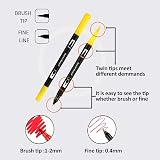 ARTOYS Dual Felt Tip Pens 24 Colors Brush Fineliner Dual Tips for Art view 6