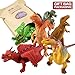 8 Inch Rubber Dinosaur Dragons Toys Set(6 Piece),Great Safety Materials TPR Super Stretchy,With Learning Study Card,ValeforToy Realistic Dinosaur Dragon Figure, For Boys Kids Bathtub Squishy Toys