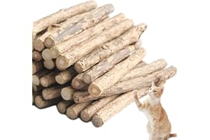 LISSION Cat Chew Sticks, Silvervine Sticks for Cats 25 PCS, Organic Catnip Matatabi Sticks, Teething Molar Toys for Cats