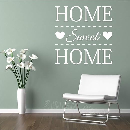 Wukongsun Diseno De Moda Diy Letras Dulce Hogar Pegatinas De Pared Decoracion Para El Hogar Arte Decoracion De La Pared Apliques Dormitorio Cocina Comedor Blanco 42x42 Cm Amazon Es Hogar