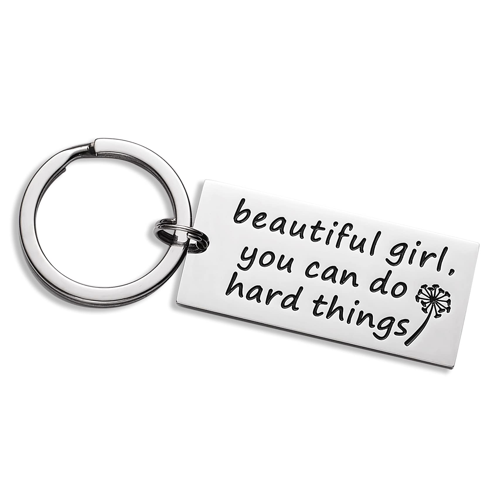 LParkin Beautiful Girl You Can Do Hard Things Inspirational Keyring Self Esteem Daughter Gift Graduation Gift Do Hard Things Gifts for Her Motivational Girls Gift …