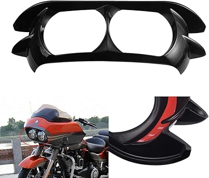 Amazon Com Natgic Motorcycle Headlight Cover Glossy Black Front Headlamp Headlight Trim Outer Fairing Cover Frame Bezel Scowl Surround For Harley Davidson Road Glide Fltr 2015 2019 Automotive