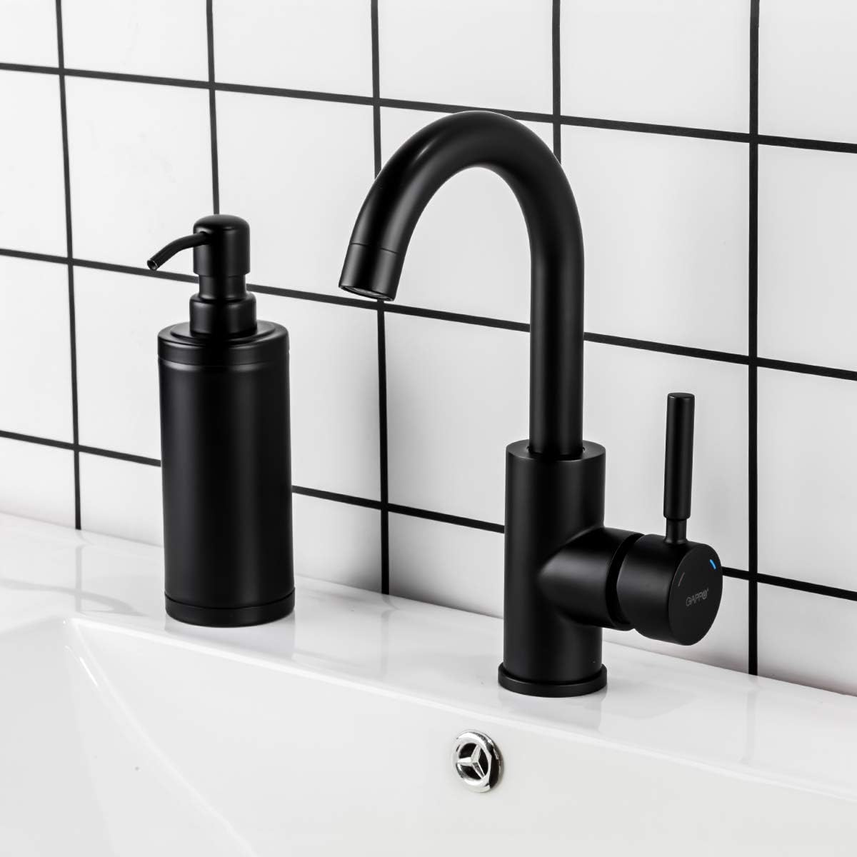Bar Sink Faucet Matte Black GAPPO Bathroom Faucet Stainless Steel Farmhouse Lavatory Sink Faucet Mixer Small Kitchen Faucet - - 