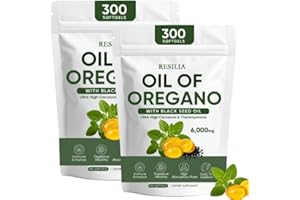 PlocoXe Resilia Oil of Oregano with Black Seed Oil Softgels 6000mg - 600 Count, Strength Carvacrol & Thymoquinone for Antioxidant & Immune Support, Non-GMO, Gluten-Free, Vegetarian