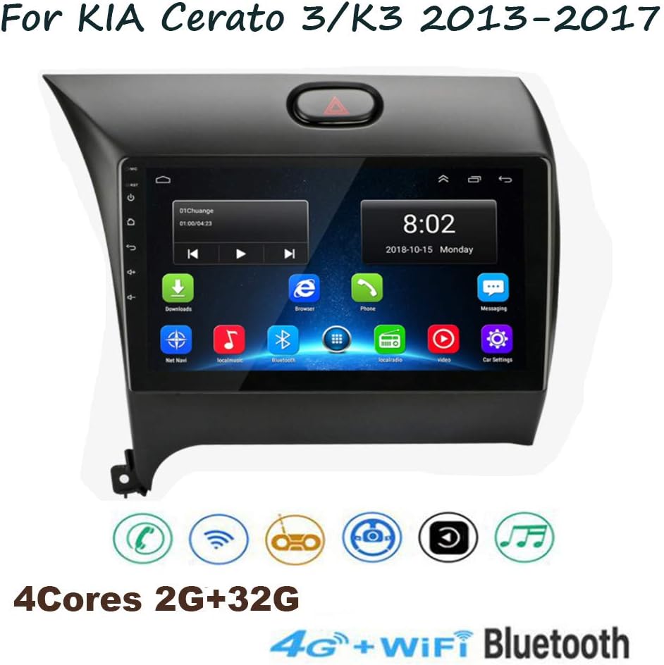 TypeBuilt Android 8.1 Car Stereo 9 Inch HD Touch Screen for KIA Cerato 3/K3 2013-2017 Head Unit In-Dash Car Radio Video Multimedia Player Supports GPS Full RCA Output OBD DAB