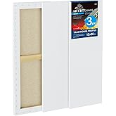 PHOENIX 12x36 Inch 3 Pack Artist Canvas - Large Skinny Stretched Canvases for Painting - 3/4 Inch Profile, 100% Cotton 11 Oz. Gesso Primed White Blank Professional Canvas Oil & Acrylic Paints
