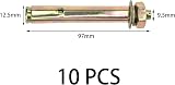 DDHOMIN 10 PCS M10 Heavy Duty Expansion Bolts 100mm Wall Floor Anchor view 5