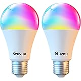 Govee Smart Light Bulbs, RGB Color Changing Light Bulbs Work with Alexa & Google Assistant, 9W 60W Equivalent A19, Brightness