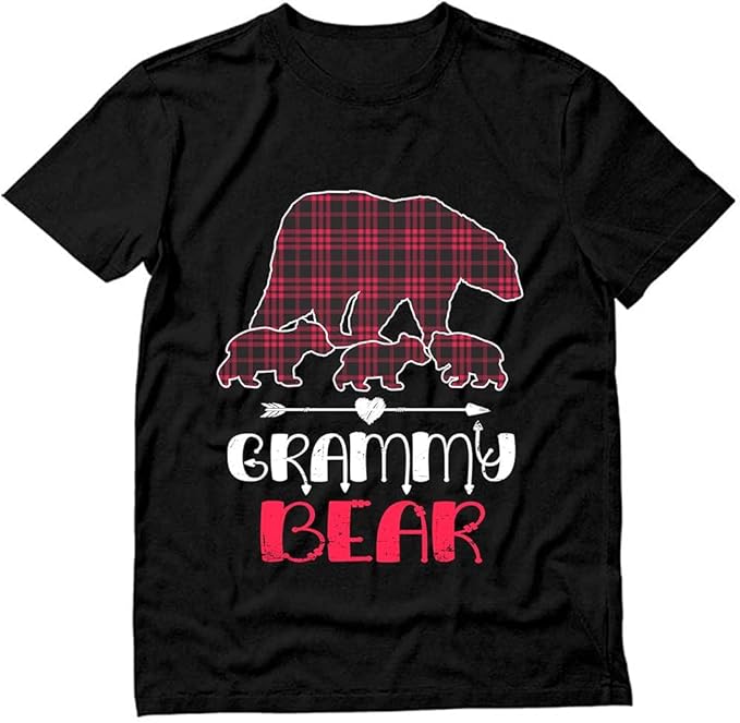 Grammy Bear Three Cubs Red Plaid Grammy Christmas Pajama Sayings Cotton grammy-bear-three-cubs-red-plaid-grammy-christmas-pajama-sayings-cotton
