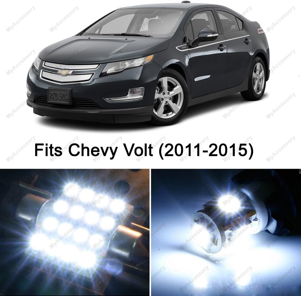 9 x Premium Xenon White LED Lights Interior Package Upgrade for Chevy Volt (2011-2015)