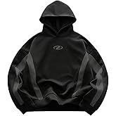 GORGLITTER Men's Oversized Graphic Hoodies Y2k Baggy Long Sleeve Drop Shoulder Streetwear Cool Hooded Sweatshirt