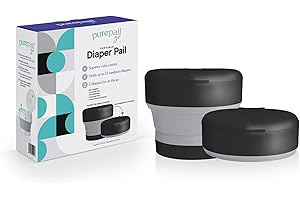 PurePail Go Portable Diaper Pail — Black — Superior Odor Control with No Added Fragrance — Collapses for On-The-Go — Compact & Space-Saving