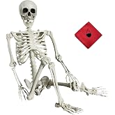 IDMOP 5.4Ft Halloween Skeleton Life Size Skeleton with Posable Joints | Full Body, Realistic Human Bones,Pose Skeleton Prop Decoration.Plastic Skeleton for Halloween Decor
