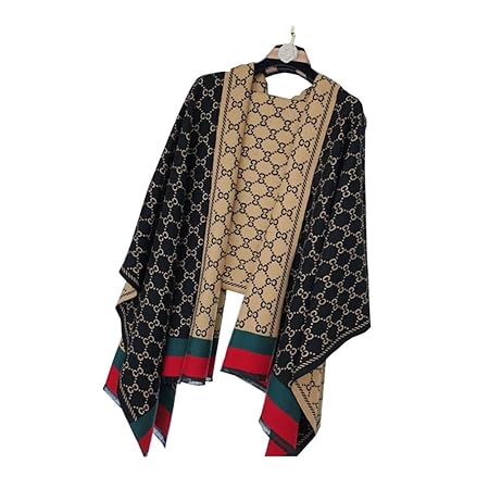 Schal XXL Damen Winterschal Langer Weicher Warmer Modischer Cape Oversized Fransen Poncho