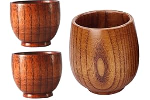 Mikinona 1Set Wood Sake Cup Natural Drinking Cups for Home Restaurant Reusable Water Mug