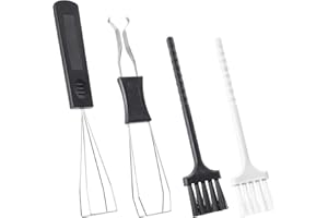 Quacc Keycap Remover Tool Set, 2 PCS Stainless Steel Keycap Pullers with 2 PCS Keyboard Brushes for Mechanical Keyboard