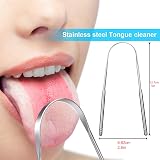 HouChanges Stainless Steel Tongue Scraper U Shape for Fresh Breath view 3