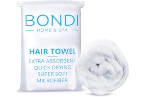 BONDI HOME & SPA Bondi SPA Microfiber Hair Towel – Dries Hair 50% Faster – Anti-Frizz – Highly Absorbent & Super Soft - XL (42 x 22) - Rectangle