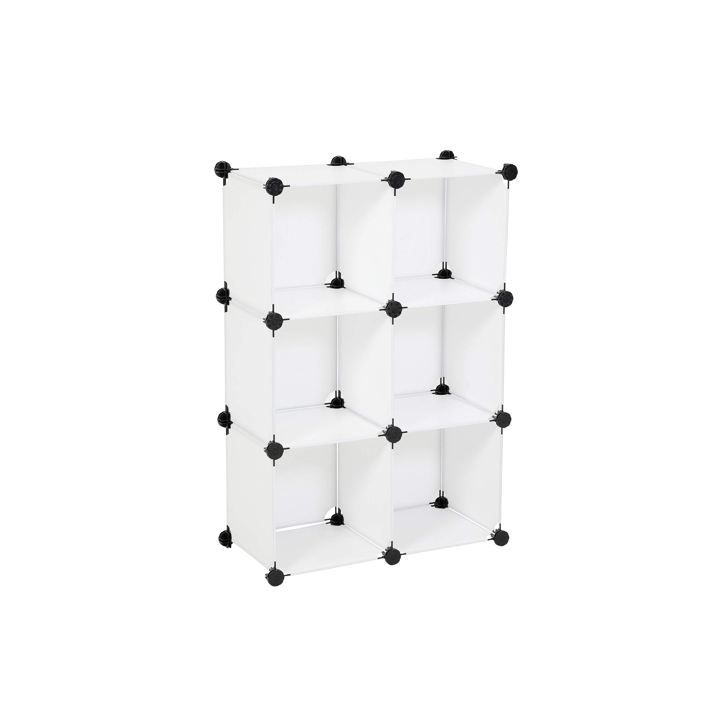 Ribelli® Plastic Shelving System, Children's Room Shelf, Wardrobe 6 Cubes, Modular Storage Organiser, Step Shelf for Clothes, Shoes, Toys and Books (Boltless Shelf)