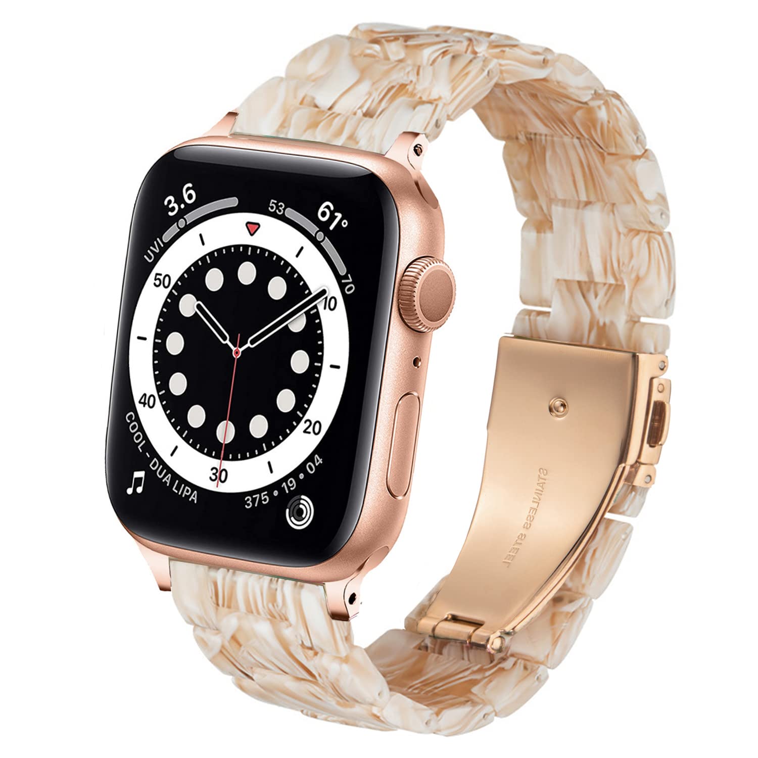 DEALELE Bands Compatible with Apple Watch 42mm 41mm 40mm 38mm, Colorful Resin Replacement Strap for iWatch Series 10/9 / 8/7 / SE / 6/5 / 4/3 Women Men, Silk white