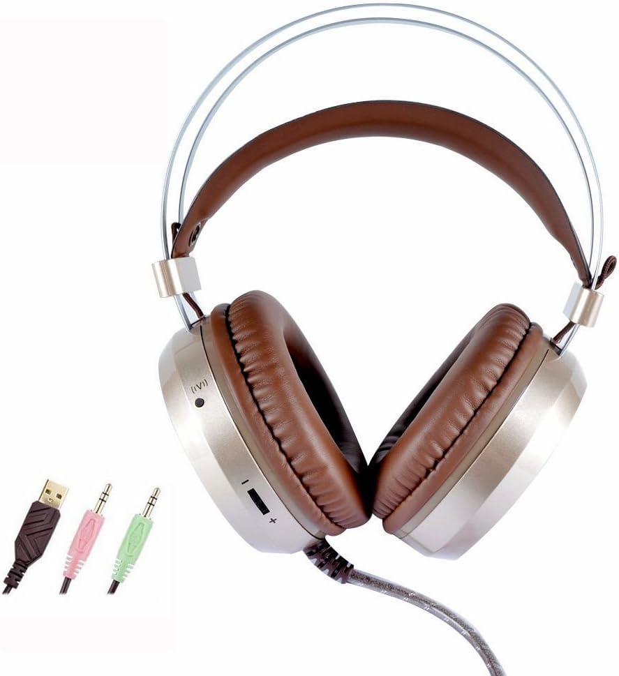 ShenStore Gaming Headset,3.5mm 7.1 Surround Sound Super Bass Vibration Led 4D Gamer Headphone for PC with Micophone in-line Control