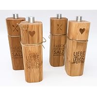 Salzmühle Glück ist das Salz in der Suppe + Pfeffermühle Liebe gibt dem Leben Pfeffer
