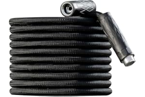 HYDROSTEEL Garden Hose 100Ft Water Hose with Nozzle, 100 Ft Garden Hose with 3X Layer Metal Stainless Steel, Flexible and Lig