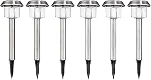 Sogrand Solar Lights Outdoor Pathway Decorative Garden Stakes Stainless Steel Stake Light Waterproof Bright Warm White LED 15 Lumen 2018 of The Day for Outside Landscape Walkway 6Pack