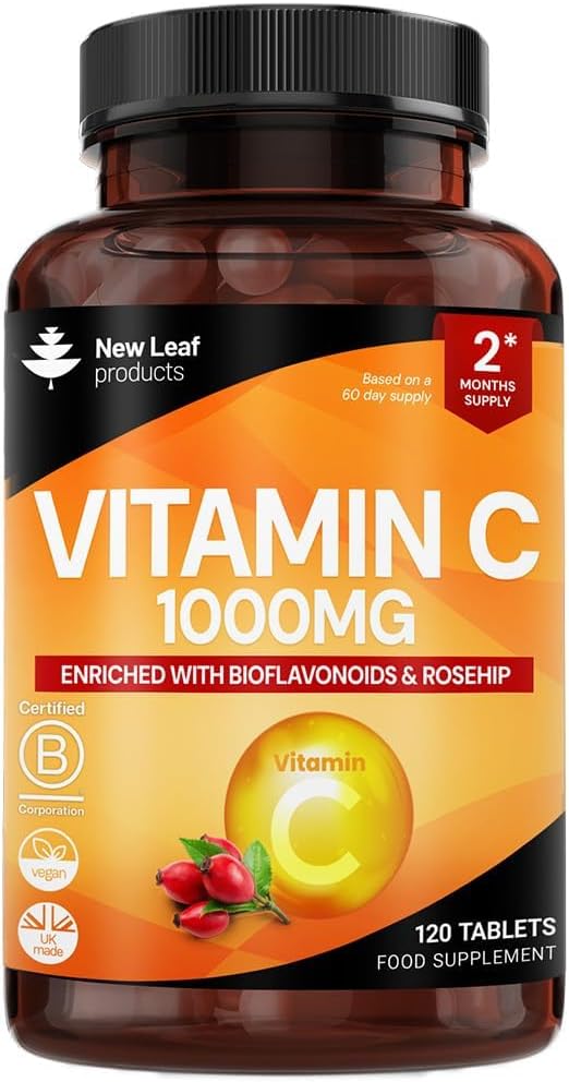 New Leaf Vitamin C Tablets 1000mg with Bioflavonoids & Rosehip - Vegan