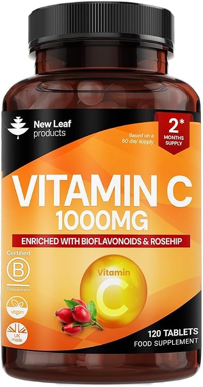 New Leaf Vitamin C Tablets 1000mg with Bioflavonoids & Rosehip - Vegan