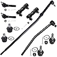 Detroit Axle - Front 10pc Suspension Kit for Ford E-150 Econoline Club Wagon, 4 Ball Joints 2 Center Links 2 Outer Tie Rod Ends 2 Adjusting Sleeves Replacement