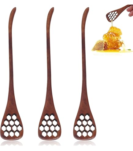 Pastlla 5pcs Wooden Honey Dipper Stick 7 Inch Coffee Stirring - View #9