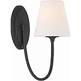 Juno 1 Light Black Forged Sconce with Sconce with Glass Shade
