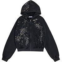 Amazon.com: Aelfric Eden Suede Star Patchwork Full Zip Up Hoodie