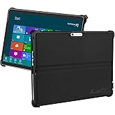 Maiddos Soft Leather Hard Back Shell Tablet Case for Microsoft Surface Pro 8 Shockproof Multiple Angle Viewing Business Cover