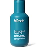 MDhair Peptide Bond Repair Oil &ndash; Lightweight Bonding Oil for Damaged Hair | Heat protectant hair oil for fine, curly, frizzy hair; adds shine, tames frizz with argan &amp; macadamia oil, vegan