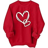 nhApmj Valentine Sweatshirts for Women Oversized Love Heart Graphic Sweatshirts Spring Long Sleeve Crewneck Pullover Tops