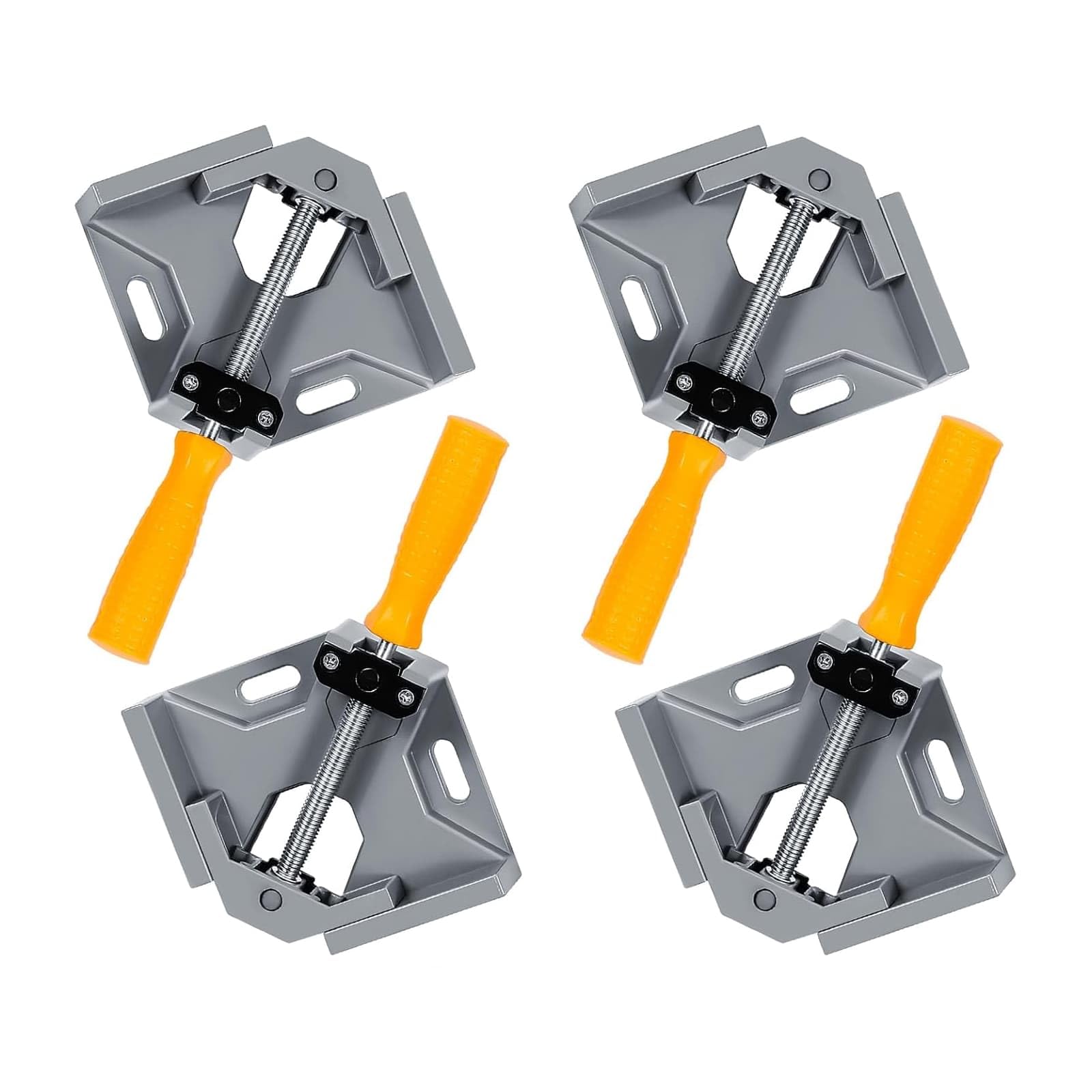4 Pcs Right Angle Clamp, 90 Degree Corner Clamp, Photo Framing Tool, Single Handle Aluminium Alloy Corner Clamp for Woodwork, Woodworking Clamp, for Carpenter DIY Welding Woodworking Engineering