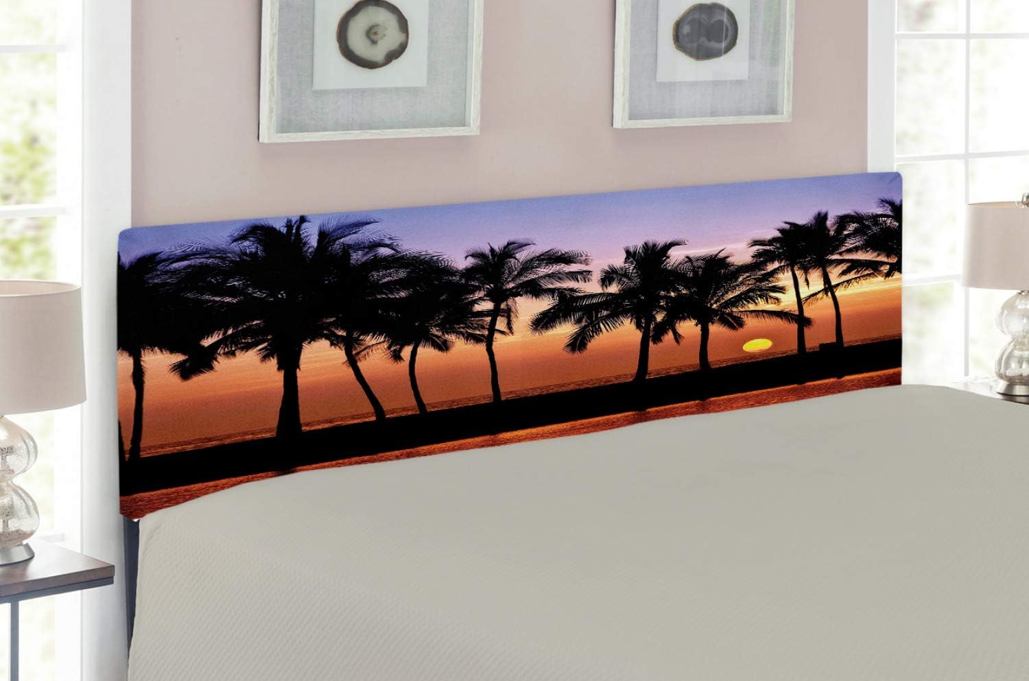 Ambesonne Hawaiian Headboard, Hawaiian Sunset on Big
