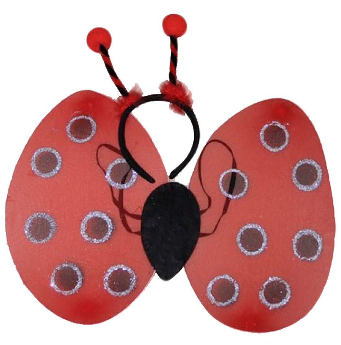 Hi Fashionz Womens Fancy Novelty Fairy Wings Ladies Bumblee Bee Hen Party Supplies Accessory (LadyBird Wings Set) 45x40cm