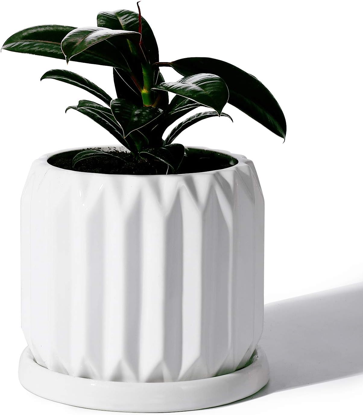 POTEY Ceramic Plant Flower Pots Planters 4.4