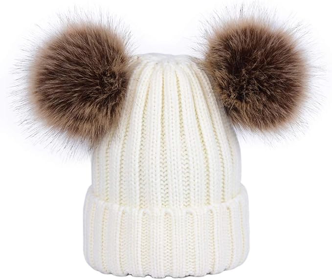 bonnet deux pompons femme
