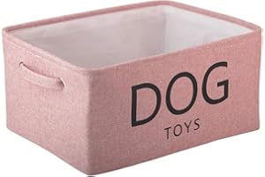 Morezi Canvas Storage Basket Bin Chest Organizer - Perfect for Organizing Toy Storage, Baby Toys, Kids Toys, Dog Toys, Baby Clothing, Children Books, Gift Baskets - Pink